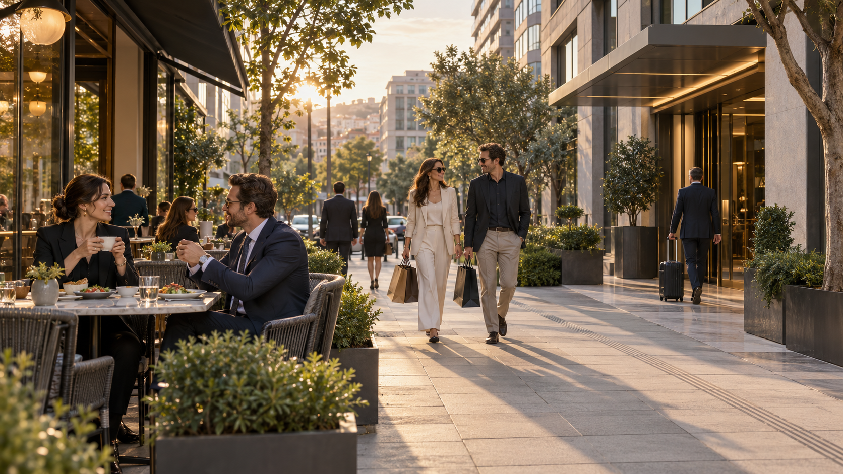 City life bringing together dining, shopping and accommodation